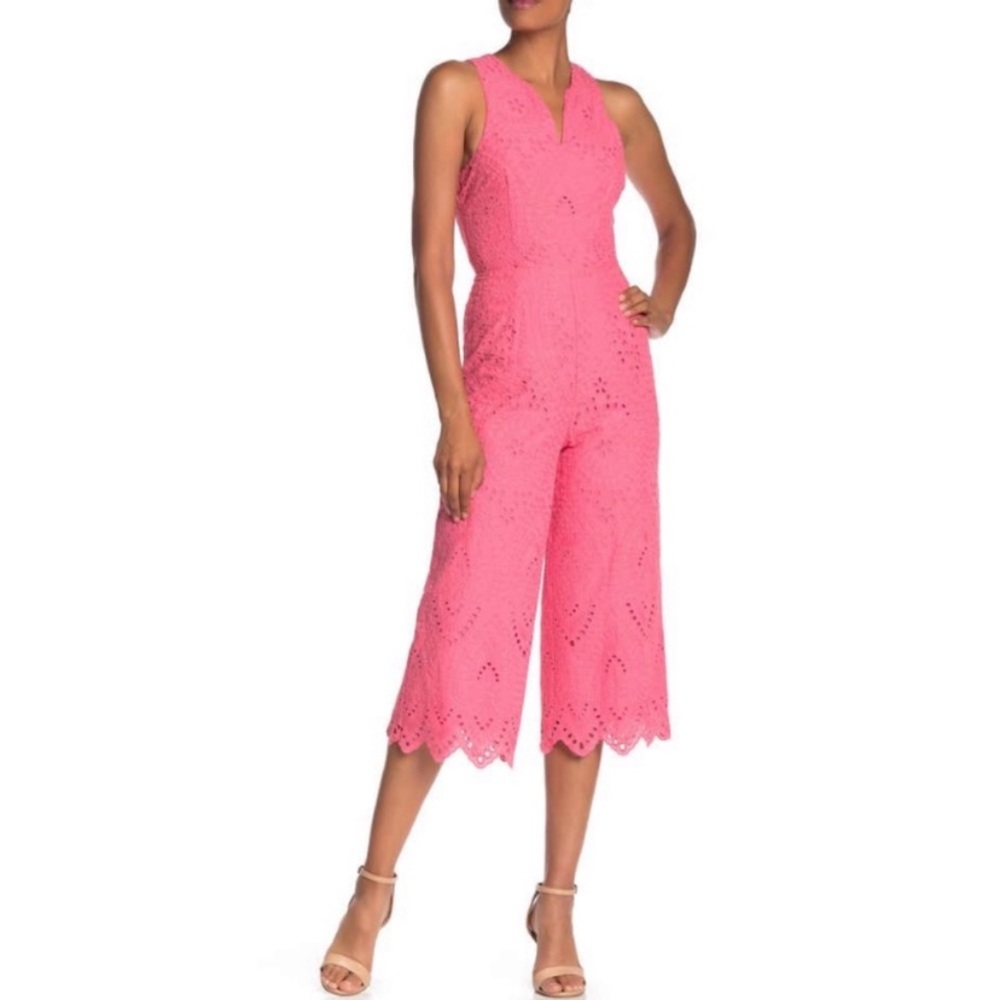 Trina Turk Pink Lace Jumpsuit